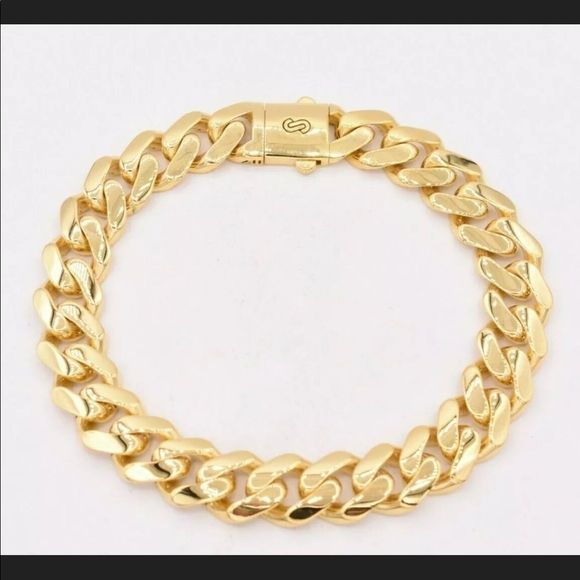 Men’s REAL 10K Gold Miami Cuban Link Bracelet 9mm - Picture 4 of 4